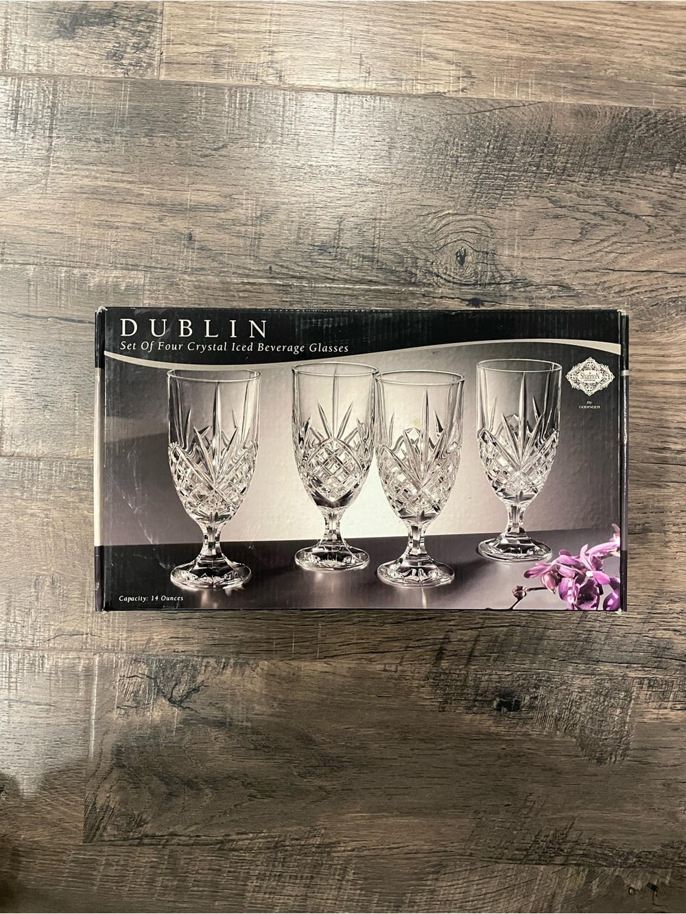 Dublin Crystal Iced Beverage Glasses Set of 4 Genuine Crystal